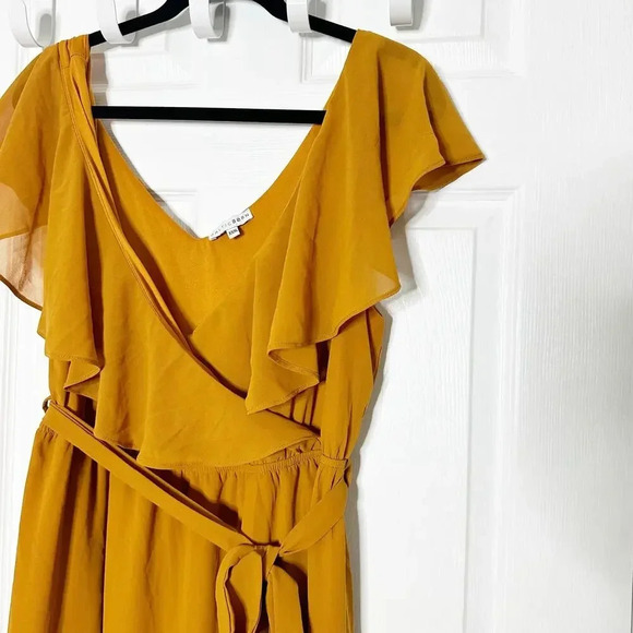 BALTIC BORN 3XL XXXL Katya Amber Brown Maxi Dress Ruffle Flutter Sleeve‎ - Picture 4 of 8